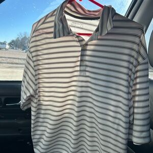 Nike White and Gray Polo Shirt